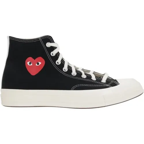 Sneakers, female, , Size: 8 US High-Top Canvas Sneakers - Comme des Garçons Play - Modalova