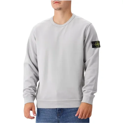 Weicher Baumwollfleece Pullover Grau - Stone Island - Modalova