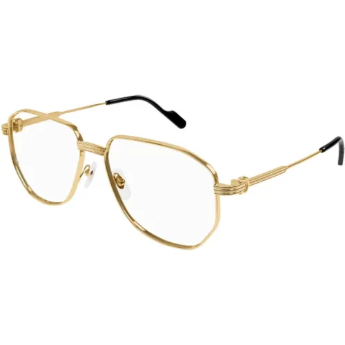 Gold Pilot Optical Glasses , unisex, Sizes: ONE SIZE - Cartier - Modalova