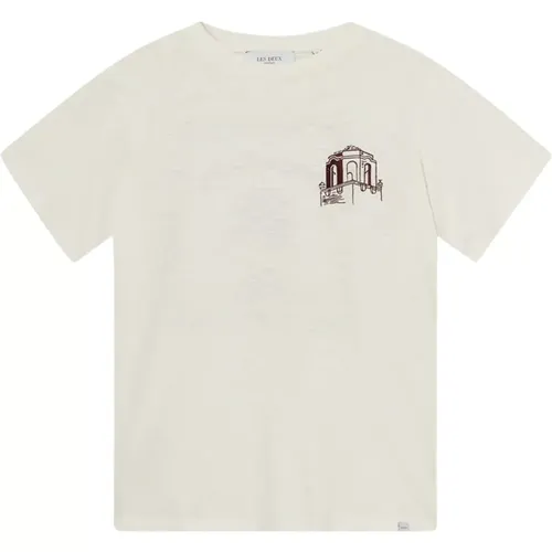 Besticktes Baumwoll-T-Shirt mit Struktur , Herren, Größe: XL - Les Deux - Modalova