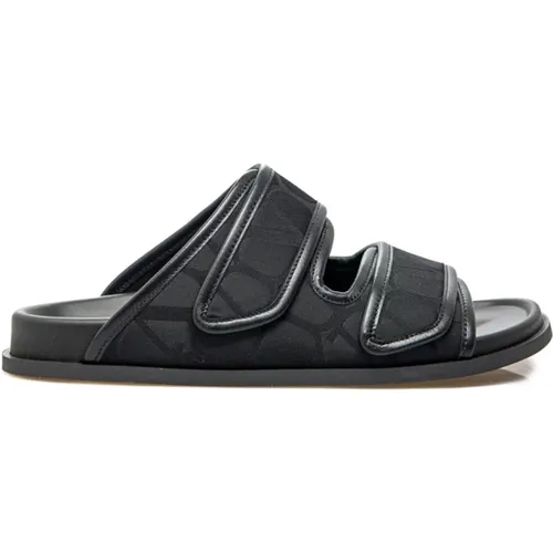 Sliders, male, , Size: 8 US Flat Sandals Iconographe Aw24 - Valentino Garavani - Modalova