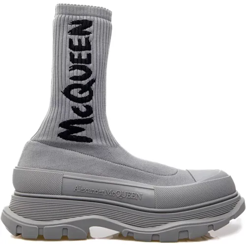 Logo-Print Sock-Style Boots , male, Sizes: 8 UK, 9 UK, 7 UK, 6 UK, 11 UK - alexander mcqueen - Modalova