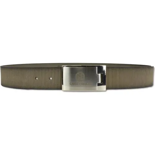 Sporty Belt with Grooved Embossing , male, Sizes: 115 CM, 100 CM, 105 CM, 110 CM, 120 CM, 90 CM, 95 CM - carlo colucci - Modalova