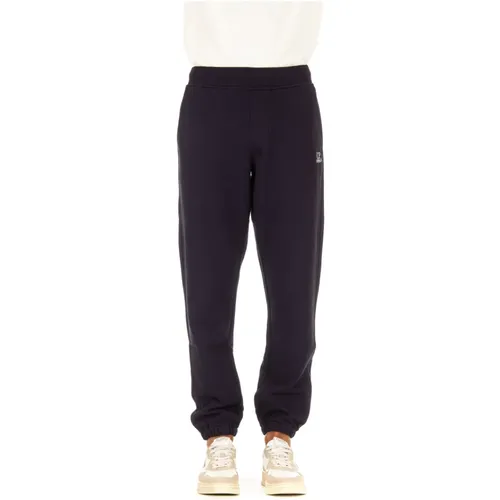 Blaue Baumwoll-Sweatpants mit elastischem Bund und Saum , Herren, Größe: XS - C.P. Company - Modalova