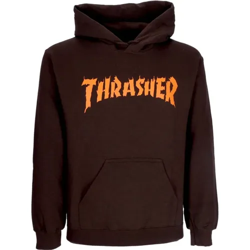 Hoodies, unisex, , Size: L Dark Chocolate Hoodie with Custom Logo - Thrasher - Modalova