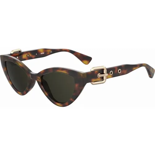 Havana/Schwarze Sonnenbrille,Schwarze/Dunkelgraue Sonnenbrille - Moschino - Modalova