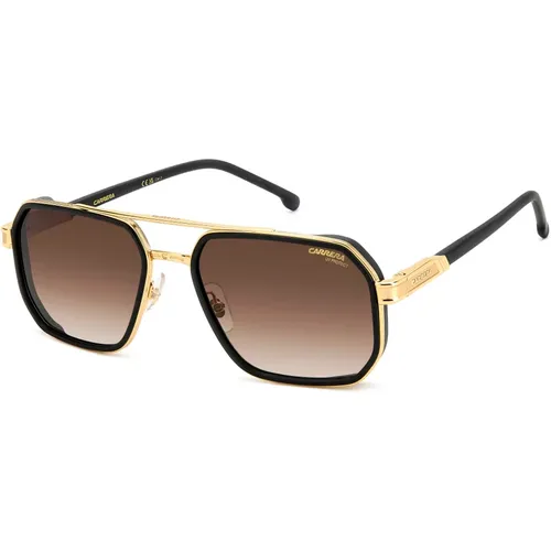 Matte Black Gold/Brown Shaded Sonnenbrille , Herren, Größe: 58 MM - Carrera - Modalova