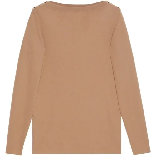 Camel Cashmere Jumper with Interlocking G , female, Sizes: L - Gucci - Modalova