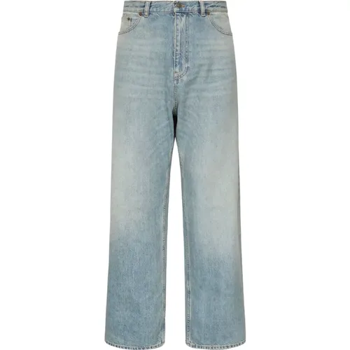 Straight Jeans, male, , Size: W34 Relaxed Fit Denim Jeans - Valentino Garavani - Modalova