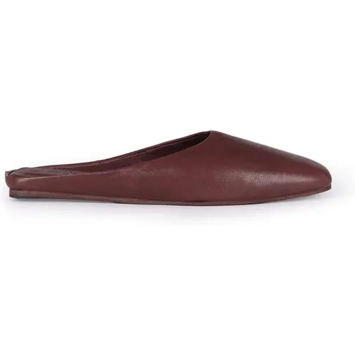 Bordeaux leather flat mules , female, Sizes: 5 UK, 7 UK, 4 UK, 6 UK - Cortana - Modalova