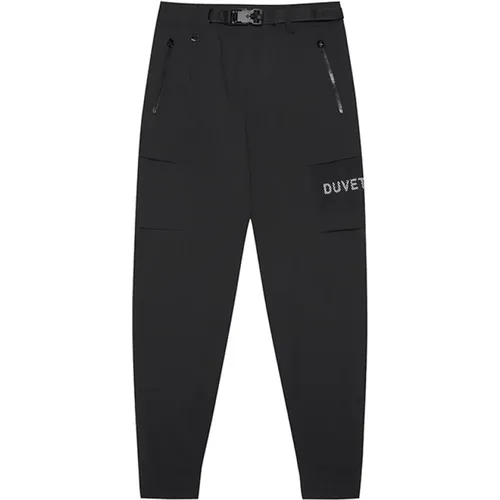 Cargo Hose Schwarz Logo Print , Herren, Größe: M - duvetica - Modalova