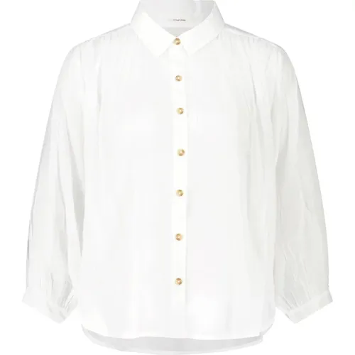 Weiße transsparente Bluse aus Baumwolle , Damen, Größe: XS - Mother - Modalova