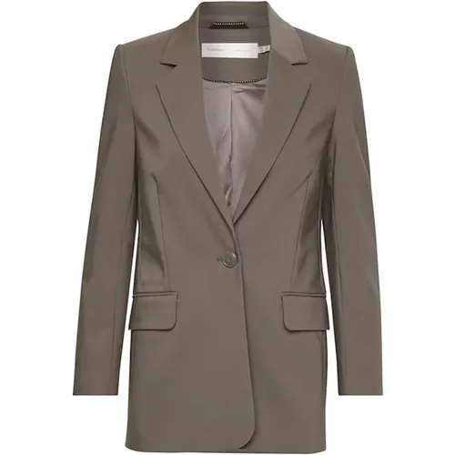 Blazers, female, , Size: S Classic Long Blazer in Sandy Grey - InWear - Modalova