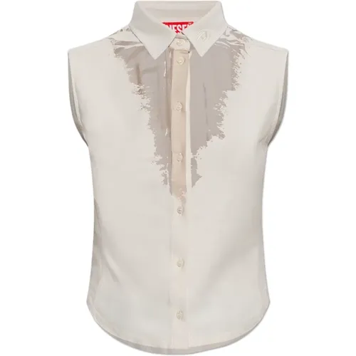 Sleeveless shirt C-Giseld , female, Sizes: S, M - Diesel - Modalova