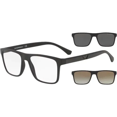 Matte Clear Lens Sungles , male, Sizes: 54 MM - Emporio Armani - Modalova