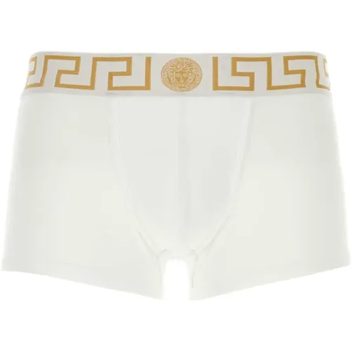 Bottoms, male, , Size: S Stretch Cotton Boxer Briefs - Versace - Modalova