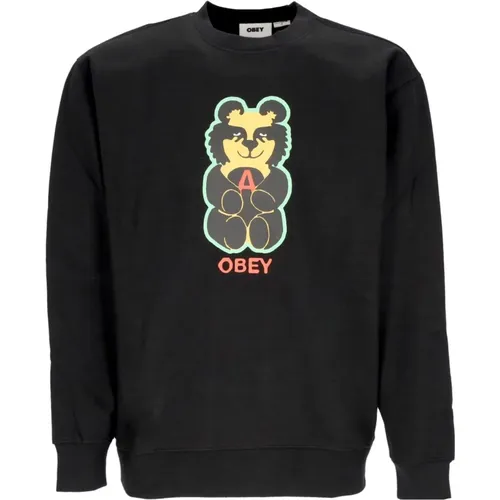 Sweatshirts, male, , Size: L Premium Bear Icon Crewneck Sweatshirt - Obey - Modalova