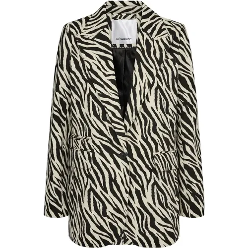 Blazers, female, , Size: XS Ziggycc Zebra Single Blazer Offwhite - Co'Couture - Modalova