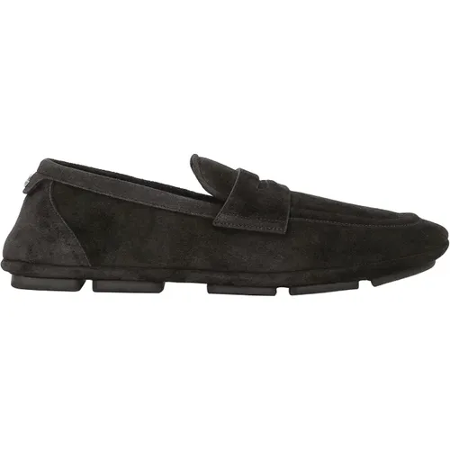 Suede Leather Loafers , male, Sizes: 6 UK - Dolce & Gabbana - Modalova