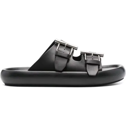 Sliders, male, , Size: 11 US Double Buckle Sandals - alexander mcqueen - Modalova