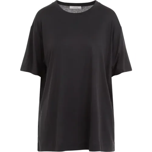 Luxurious Grey Silk T-Shirt , female, Sizes: L, M - Lemaire - Modalova