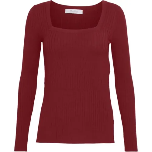 Braune Sweaters im Easywear-Stil , Damen, Größe: S - Max Mara - Modalova