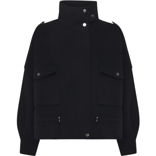 Light Jackets, female, , Size: S Wool Blend Coat High Neck - pinko - Modalova