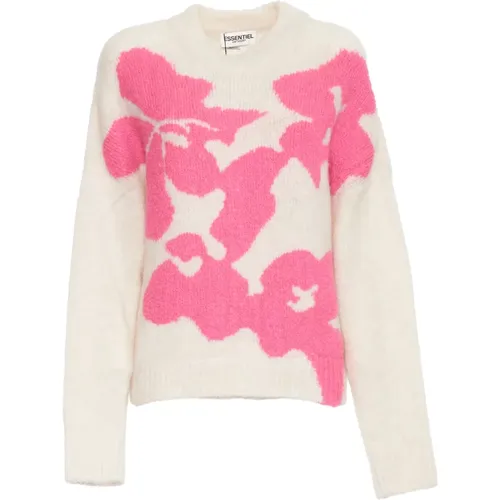 Blumiges Intarsia-Strickpullover - Essentiel Antwerp - Modalova