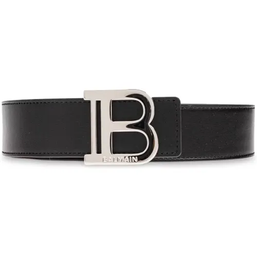 Belts, male, , Size: 105 CM Leather belt - Balmain - Modalova