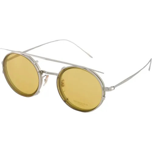 Sunglasses, unisex, , Size: ONE SIZE Brushed Chrome Clip-On Sunglasses - Oliver Peoples - Modalova