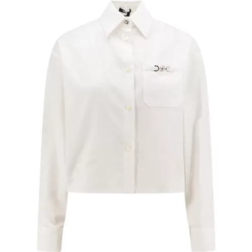 Barocco Motif Cotton Shirt , female, Sizes: S, M, XS - Versace - Modalova