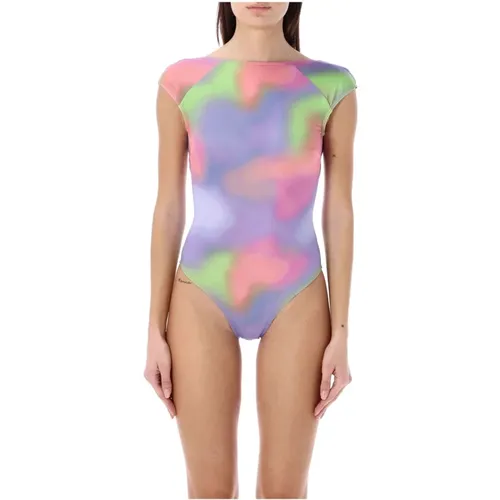 Blurred Print Body Swimsuit - Emporio Armani - Modalova