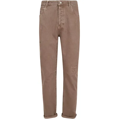 Braune Straight Jeans für Männer - BRUNELLO CUCINELLI - Modalova
