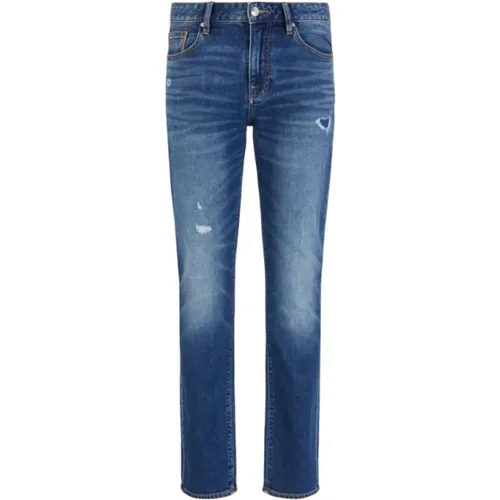 Slim-fit Jeans, male, , Size: W30 Slim fit jeans in stretch denim - Armani Exchange - Modalova