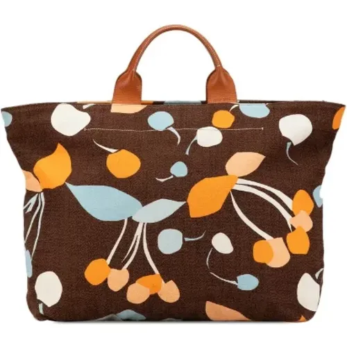 Pre-owned Tote Bags, female, , Size: ONE SIZE Pre-owned Canvas handbags - Miu Miu Pre-owned - Modalova