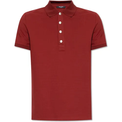 Poloshirt mit Monogramm , Herren, Größe: XL - Balmain - Modalova