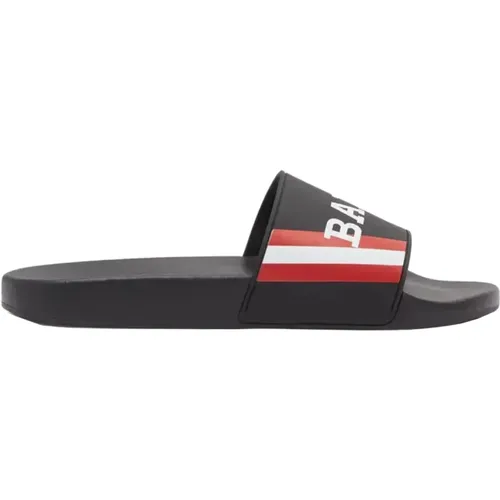 Sliders, male, , Size: 11 US Stylish Flat Sandals in Rubber - Bally - Modalova