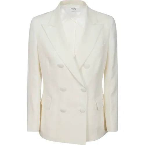 Weiße Jacke für Stilvolles Aussehen , Damen, Größe: M - Saulina - Modalova
