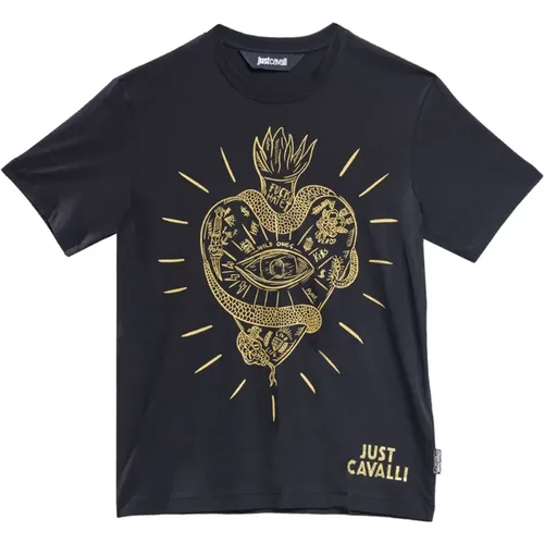 T-Shirts, male, , Size: S Big Heart T-Shirt - Just Cavalli - Modalova