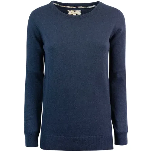 Sweater with Tartan Trim , female, Sizes: S, L - Barbour - Modalova