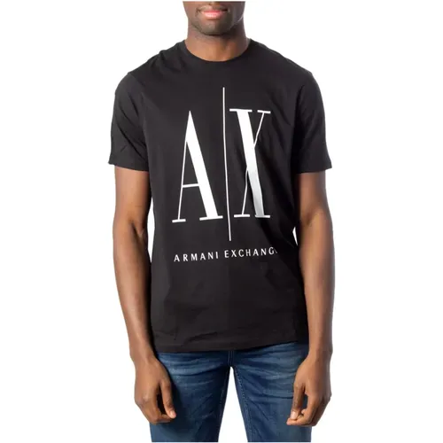 Stilvolles Logo Design T-Shirt , Herren, Größe: L - Armani Exchange - Modalova