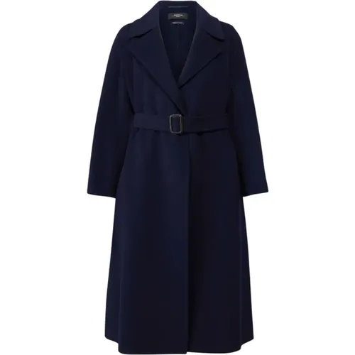 Belted Coats, female, , Size: XS Long Wool Wrap Coat - Weekend Max Mara - Modalova