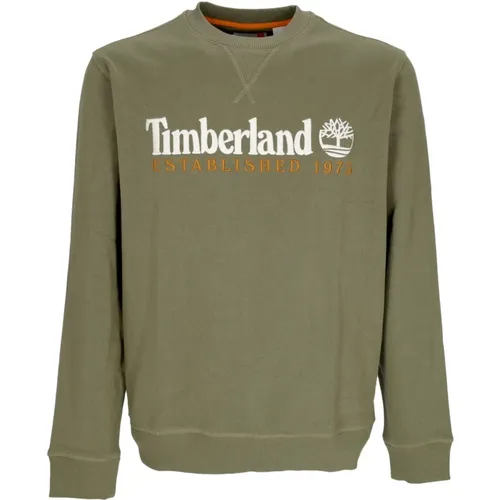 Bestickter Crew Neck Sweatshirt Earth , Herren, Größe: M - Timberland - Modalova