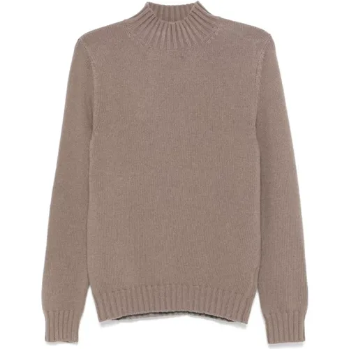 Brauner Kaschmirwollpullover Gerippter Jumper - Fedeli - Modalova