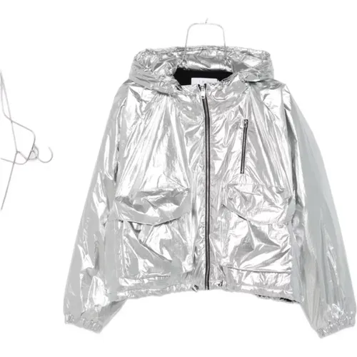 Light Jackets, female, , Size: S Silver Hooded Jacket - IRO - Modalova