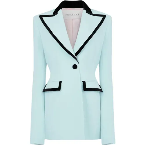 Light Tuxedo Detail Blazer , female, Sizes: XS, S, L - Nina Ricci - Modalova