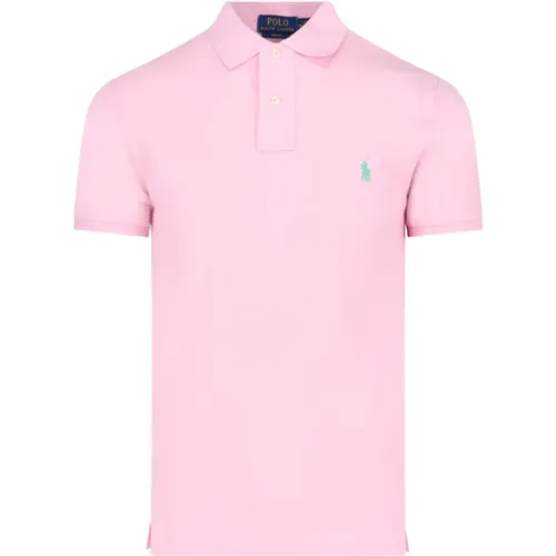 Rosa Polo T-Shirt mit Klassischem Kragen , Herren, Größe: L - Ralph Lauren - Modalova