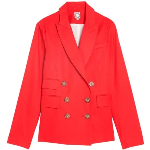 Rote Baumwolltaillierte Jacke , Damen, Größe: 2XS - Ines De La Fressange Paris - Modalova