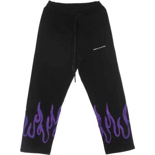 Sweatpants, male, , Size: XL Flames Spray Lightweight Tracksuit Pants - Vision OF Super - Modalova