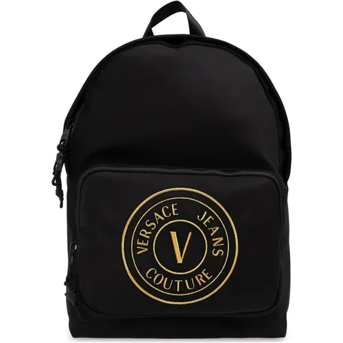 Backpack with logo , male, Sizes: ONE SIZE - Versace Jeans Couture - Modalova